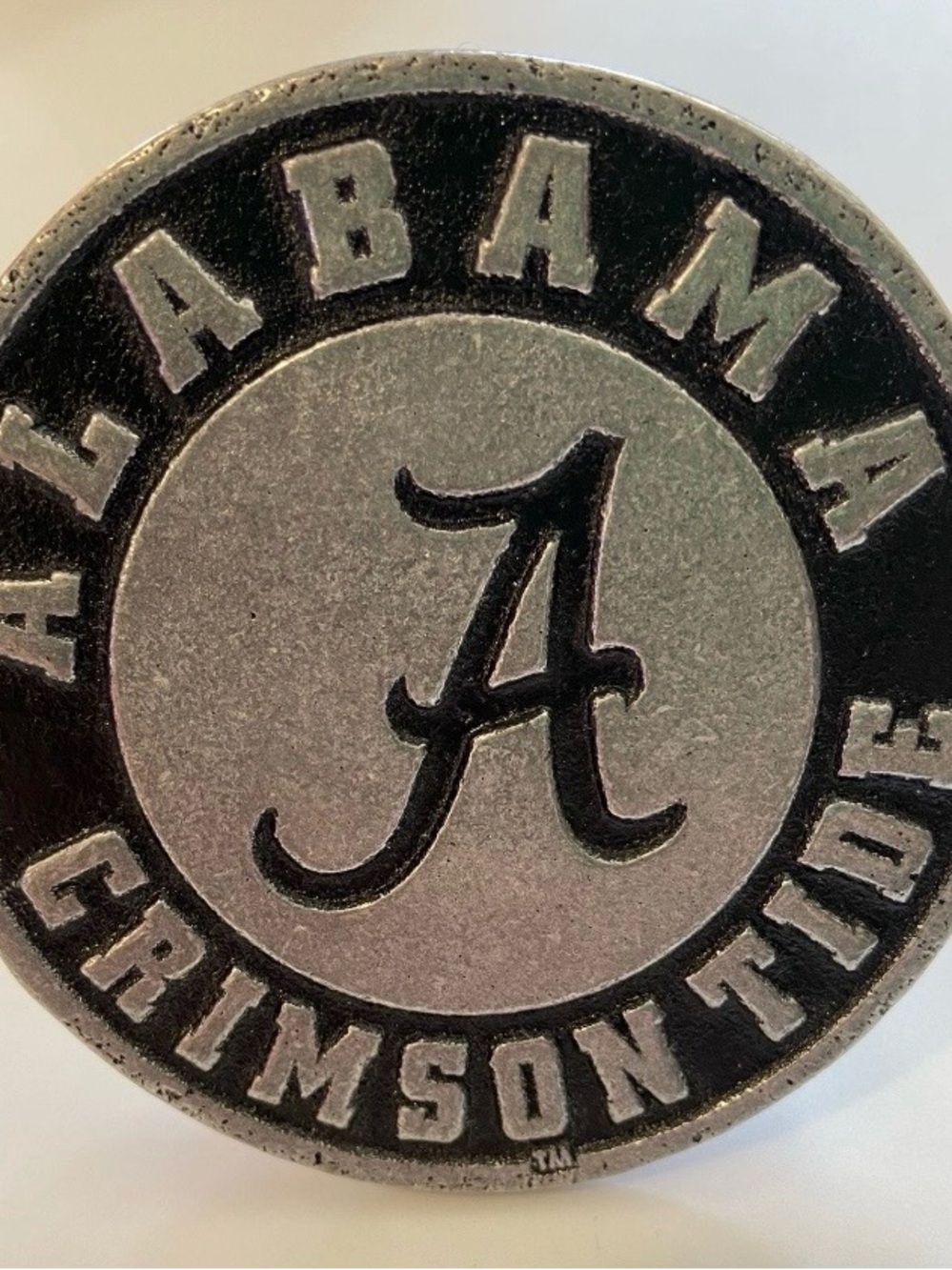 Vintage Pewter University of Alabama Crimson Tide Football Truck Tow Hitch Cover